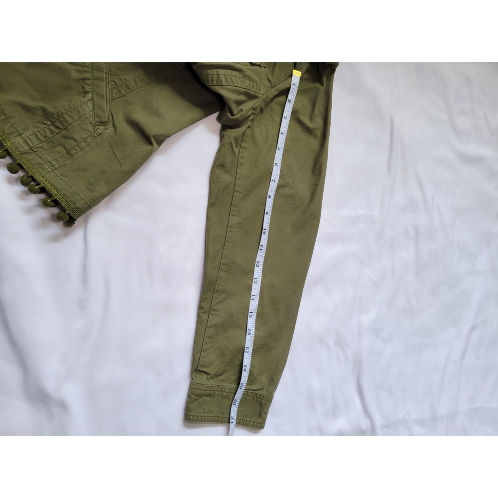 Talbots Womens Jacket Pom Pom Army Green Flap Pockets Gorpcore Lightweight Sz XL - Picture 11 of 14